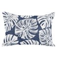 thumbnail image 1 of Navy Blue Monstera Deliciosa Throw Pillow Cover 20 x 30 Inch Decorative Pillow Cover Tropical Summer Botanical Lumbar Pillowcase Seasonal Rectangle Cushion Case for Couch Sofa Bed Living Room, 1 of 9