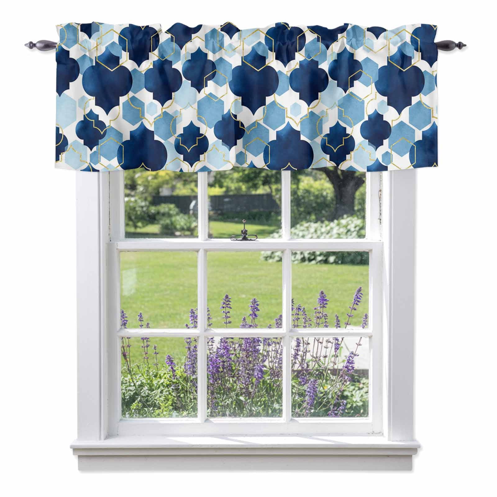 Navy Blue Window Valancenull
