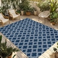thumbnail image 1 of Navy Blue Morocco Outdoor Rug for Patio/Deck/Porch, Non-Slip Large Area Rug 3 x 5 Ft, Modern Abstract Classic Geometric Indoor Outdoor Rugs Washable Area Rugs, Reversible Camping Rug Carpet Runner, 1 of 8