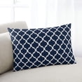 thumbnail image 1 of Navy Blue Morocco Pattern Lumar Pillow Covers, White Moroccan Geometric Art Soft Throw Pillow Cases with Invisible Zipper, Decorative Pillowcase Pillows Protectors for Sofa Bed Chair 16"x24", 1 of 9