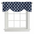 thumbnail image 1 of Navy Blue Morocco Pattern Tie Up Valance Curtains for Windows, Kitchen Curtains Window Shades, White Moroccan Geometric Art Light Filtering Roman Curtain Valances for Bedroom/Bathroom/Cafe 42"x12", 1 of 9
