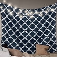 thumbnail image 1 of Navy Blue Morocco Tapestry for Bedroom Wall Hanging Tapestry, Modern Farmhouse Minimalist Plaid Ceiling Backdrop Tapestries Poster Blanket Wall Decor for Teens Room Living Room Dorm 59" x 90", 1 of 7