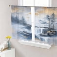 thumbnail image 1 of Navy Blue Mountain Sheer Curtains 54 Inch Length 2 Panels Set, Modern Abstract Art Tree Voile Window Treatment Rod Pocket Short Kitchen Curtains Drapes for Bedroom 52"x54"x2, 1 of 7