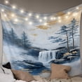 thumbnail image 1 of Navy Blue Mountain Tapestry for Bedroom Wall Hanging Tapestry, Modern Abstract Art Tree Ceiling Backdrop Tapestries Poster Blanket Wall Decor for Teens Room Living Room Dorm 39" x 59", 1 of 8