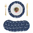 thumbnail image 1 of Navy Blue Nautical Round 15 Inch Placemats Set of 6, Summer Coastal Ocean Beach Coconut Trees HeatResistant Non Slip Place Mats for Dining Table, Wipeable Braided Kitchen Table Mats for Housewarming, 1 of 9