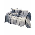 thumbnail image 1 of Navy Blue Nautical Sofa Couch Covers for Dogs, Washable Sofa Throw Cover Single Slipcovers for Armchair with Tassels, Coastal Blue Striped Vintage Couch Protector Towel Blanket M 71''x91'', 1 of 8