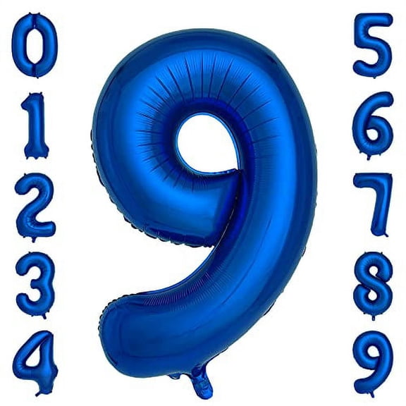 Navy Blue Number 9 Balloons 40 Inch Large Dark Blue Helium Foil Balloons for Birthday Party 2021 Graduation Decorations Anniversary Celebrations (Number 9)