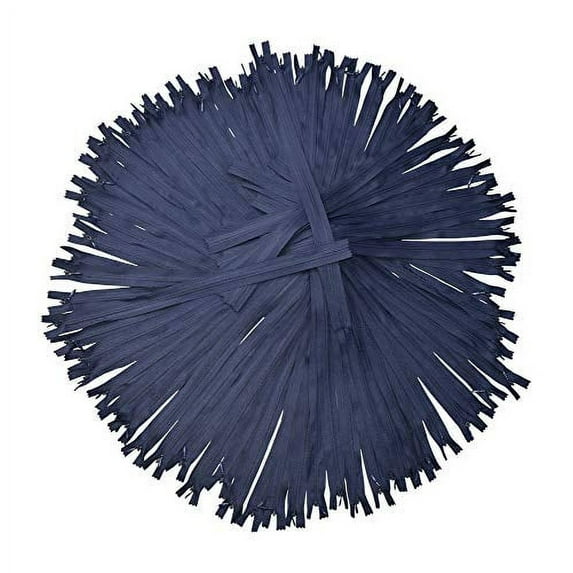 Navy Blue Nylon Invisible Zipper for Sewing, 6 Inch Bulk Hidden Zipper Supplies; by Mandala Crafts