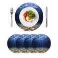 thumbnail image 1 of Navy Blue Ocean Waves Round 15 Inch Placemats Set of 4, Summer Beach Coastal Abstract HeatResistant Non Slip Place Mats for Dining Table, Wipeable Braided Kitchen Table Mats for Housewarming, 1 of 9