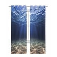thumbnail image 1 of Navy Blue Ocean Waves Sheer Curtains 63 Inch Length 2 Panels Set for Living Room/Bedroom, Summer Beach Coastal Abstract Kitchen Curtains Grommet Semi-Sheer Curtains Drapes Window Treatments 42"x63"x2, 1 of 7
