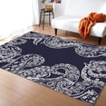 thumbnail image 1 of Navy Blue Octopus Area Rugs, Deep Sea Tentacle Easy Clean Rug, Soft Non-Skid Carpet Throw Rug For Kids Teen Girls Boys Bedroom, Living Room Bathroom Classroom Office 4x6ft, 1 of 6