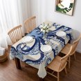 thumbnail image 1 of Navy Blue Octopus Coastal Table Cloth Waterproof Tablecloths, Nautical Summer Beach Rustic Tablecloth Dining Table Cover for Kitchen Party Tabletop Outdoor, Rectangle Tablecloth 52x70 Inch, 1 of 9