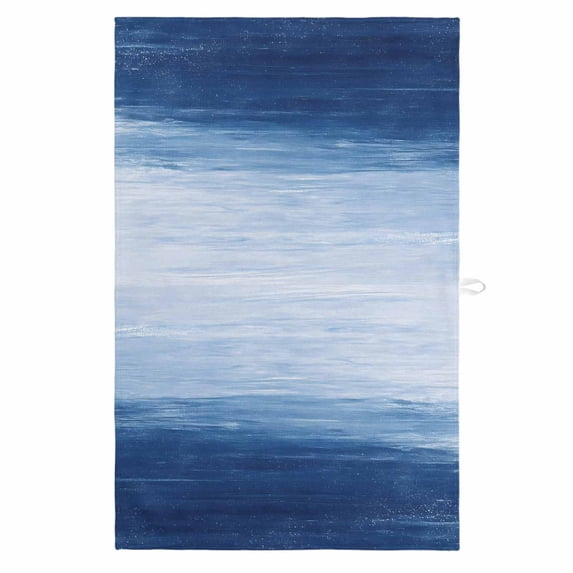 Navy Blue Ombre 1 Pack Kitchen Towel, Water Absorbent Dish Towel, Modern Abstract Art Ocean Oil Painting Decorative Hand Towels - Quick Drying Cloth for Cooking Baking, 18x28 Inch
