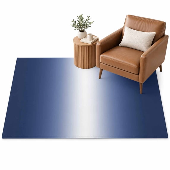 Navy Blue Ombre Area Rug 4'x6', Modern Abstract Gradient Minimalist ...