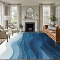 thumbnail image 1 of Navy Blue Ombre Area Rug 6x9 FT, Non Slip Living Room Throw Carpet, Modern Moire Gradient Watercolor Washable Soft Large Floor Carpet Non-Shedding Rug for Bedroom Dining Room Play Room, 1 of 9