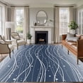 thumbnail image 1 of Navy Blue Ombre Area Rugs 6'x9', Washable Small Throw Rugs for Kitchen Dining room, Modern Abstract Striped Polka Dots Indoor Outdoor Rug Non-Slip Low Pile Carpet Runner Reversible Floor Mats, 1 of 8