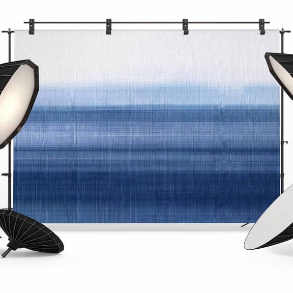 Navy Blue Ombre Backdrop for Photography, Fabric Photo Background Backdrop, Farmhouse Modern Gradient Photo Booth Background for Portrait Photoshoot Video Wedding Studio Decoration Banner 10x8ft