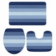 thumbnail image 1 of Navy Blue Ombre Bath Mat 3 Piece Bathroom Rug Set, Gradient Navy Blue Woods Farmhouse Non Slip Bath Rug Contour Mat and Toilet Lid Cover, Absorbent Shower Mats Soft Bath Rugs and Mats Sets, 1 of 8