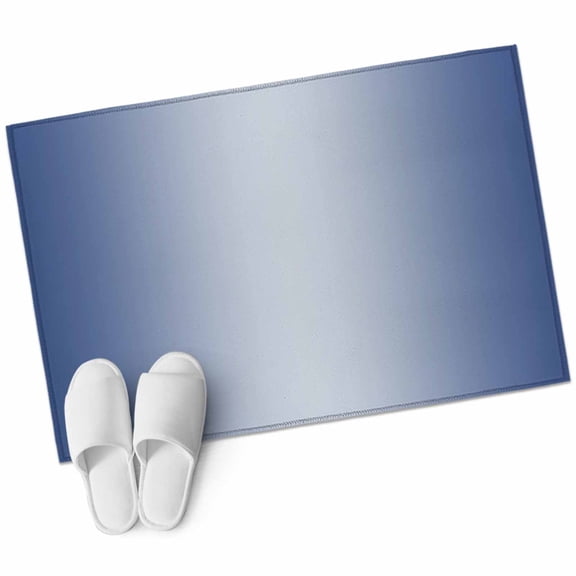 Navy Blue Ombre Bathroom Mat 2x3 FT, Non Slip Small Kitchen Mat, Modern Gradient Abstract Art Washable Soft Backed Front Door Throw Rug Non-Shedding Indoor Outdoor Doormat for Entryway Sink