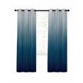 thumbnail image 1 of Navy Blue Ombre Blackout Curtains, Light Blocking Print Window Curtains, Contemporary Gradient Abstract Art Thermal Insulated Window Drapes for Living Room Kitchen Cafe 2 Panels, 84"W x 63"L, 1 of 9