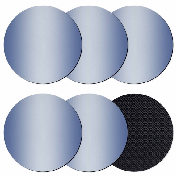 Navy Blue Ombre Coasters Set of 6, Modern Gradient Abstract Art Absorbent Coasters for Drinks, Coaster for Bar Office Dining Coffee Table Accessories Decor, Non Slip Round Desk Coaster