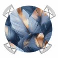 thumbnail image 1 of Navy Blue Ombre Feather Round Tablecloth for 45-54 Inch Tables, Fitted Table Cover with Elastic Edge, Modern Art Leaves Waterproof Outdoor Table Cloth Protector for Patio Garden Dinner Picnic, 1 of 9