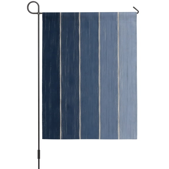 Navy Blue Ombre House Flags For Outdoor, Slate Blue Wood Grain Stripes Rustic Country Small Double Side Yard Flags Weather Proof House Decor for Lawn Outside Holiday 28 x 40 Inches