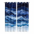thumbnail image 1 of Navy Blue Ombre Kitchen Curtains 84 Inch Length, Modern Moire Abstract Art Luxury Grommet Top Bedroom Living Room Curtains, Light Filtering Cafe Curtain Drapes 2 Panels Set 84''x84'', 1 of 9