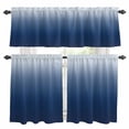 thumbnail image 1 of Navy Blue Ombre Kitchen Curtains Sets for Windows 24 Inch Length, Modern Abstract Art Gradient Aesthetics Rod Pocket Window Treatments Tier Curtains and Valances Set for Bedroom/Bathroom, 1 of 8