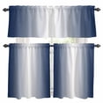 thumbnail image 1 of Navy Blue Ombre Kitchen Curtains Sets for Windows 36 Inch Length, Blue White Gradient Modern Abstract Art Rod Pocket Window Treatments Tier Curtains and Valances Set for Bedroom/Bathroom, 1 of 8