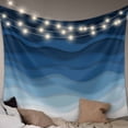 thumbnail image 1 of Navy Blue Ombre Large Tapestry for Bedroom Wall Hanging Tapestry, Modern Moire Wave Gradient Ceiling Backdrop Tapestries Poster Blanket Wall Decor for Teens Room Living Room Dorm 100" x 59", 1 of 8