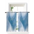 thumbnail image 1 of Navy Blue Ombre Marble Curtains 45 Inch Length,Sheer Curtains for Bedroom Living Room Window Yellow Modern Geometric Abstract Art Voile Drapes Kitchen Curtains Small Half Window 42"x45" 2 Panels, 1 of 7