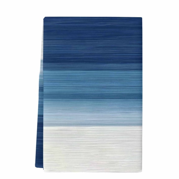 Navy Blue Ombre Microfiber Kitchen Towel, Modern Abstract Art Blue White Striped Soft Absorbent Dish Towels, Quick Drying Washable Dishcloths for Kitchen Cleaning, Drying Dishes, 18x28 Inches