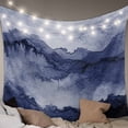 thumbnail image 1 of Navy Blue Ombre Mountain Large Tapestry for Bedroom Wall Hanging Tapestry, Nature Abstract Art Marble Ceiling Backdrop Tapestries Poster Blanket Wall Decor for Teens Room Living Room Dorm 86" x 104", 1 of 8