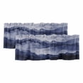 thumbnail image 1 of Navy Blue Ombre Mountain Valances for Windows, Decorative Rod Pocket Window Valance Curtains, Nature Abstract Art Marble Short Curtain Drapes for Kitchen/Bathroom/Living Room, 2 Panels, 54" W x 18" L, 1 of 8