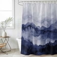 thumbnail image 1 of Navy Blue Ombre Mountain Waterproof Fabric Shower Curtain,Nature Abstract Art Marble Waterproof Fabric Shower Curtain for Bathroom Curtains Bathtubs Hotel Shower Curtains with 12 Hooks Long 72x78in, 1 of 8