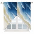 thumbnail image 1 of Navy Blue Ombre Ocean Swag Curtains for Kitchen/Bedroom/Living Room, Watercolor Coastal Beach Waves Scalloped Curtains 63 Inch Long, Window Swag Topper Curtains Valances 2 Panels Set 36"x63", 1 of 8