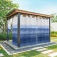 thumbnail image 1 of Navy Blue Ombre Outdoor Curtains for Patio Waterproof, Windproof Privacy Curtains with Weighted Bottom, Farmhouse Modern Gradient Outside Drapes for Picnic Garage Backyard Cabana 54"x95" 2 Panel, 1 of 8