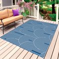 thumbnail image 1 of Navy Blue Ombre Outdoor Rug 4x6 Ft, Non Slip Washable Area Rug, Farmhouse Stripes Modern Abstract Art Patio Rugs Carpet Runner, Large Floor Mat for Indoor/Outdoor Deck Porch Camping, 1 of 8