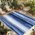 thumbnail image 1 of Navy Blue Ombre Outdoor Rug for Patio/Deck/Porch, Non-Slip Large Area Rug 3 x 5 Ft, Modern Abstract Art Farmhouse Indoor Outdoor Rugs Washable Area Rugs, Reversible Camping Rug Carpet Runner, 1 of 8