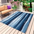 thumbnail image 1 of Navy Blue Ombre Outdoor Rug for Patio/Deck/Porch, Non-Slip Large Area Rug 4 x 6 Ft, Modern Oil Painting Waves Abstract Indoor Outdoor Rugs Washable Area Rugs, Reversible Camping Rug Carpet Runner, 1 of 8