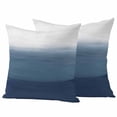 thumbnail image 1 of Navy Blue Ombre Outdoor Waterproof Pillow Covers, Modern Abstract Art Texture Decorative Square Throw Pillowcase Sofa Cushion Sham for Patio/Couch/Chair, 24"x24" 2 Pack, 1 of 8