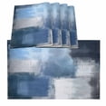 thumbnail image 1 of Navy Blue Ombre Placemats for Dinning Table Set of 6, Modern Oil Painting Geometric Burlap Kitchen Place Mats Waterproof Cloth Table Mats, Indoor Outdoor Placemats Easy Clean Dinner Decor, 1 of 8
