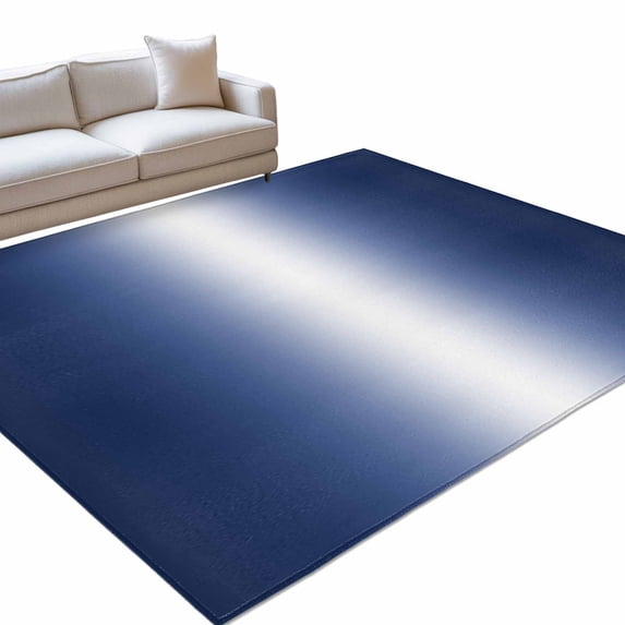 Navy Blue Ombre Rectangle Rug 4'x6' Modern Abstract Gradient Minimalist Washable Area Rugs for Living Room Bedroom Entryway Non Slip Entrance Door Mat Indoor Floor Carpet