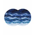 thumbnail image 1 of Navy Blue Ombre Round 13 Inch Placemats Set of 2, Modern Moire Abstract Art Luxury HeatResistant Non Slip Place Mats for Dining Table, Wipeable Braided Kitchen Table Mats for Housewarming, 1 of 9