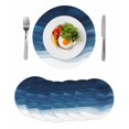 thumbnail image 1 of Navy Blue Ombre Round 13 Inch Placemats Set of 6, Modern Moire Gradient Watercolor HeatResistant Non Slip Place Mats for Dining Table, Wipeable Braided Kitchen Table Mats for Housewarming, 1 of 9