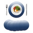 thumbnail image 1 of Navy Blue Ombre Round 15 Inch Placemats Set of 6, Modern Abstract Art Gradient Aesthetics HeatResistant Non Slip Place Mats for Dining Table, Wipeable Braided Kitchen Table Mats for Housewarming, 1 of 9