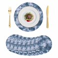 thumbnail image 1 of Navy Blue Ombre Round 15 Inch Placemats Set of 8, Gradient Abstract Art Vintage HeatResistant Non Slip Place Mats for Dining Table, Wipeable Braided Kitchen Table Mats for Housewarming, 1 of 9