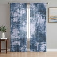 thumbnail image 1 of Navy Blue Ombre Sheer Curtains 108 Inch Length 2 Panels Set Window Treatments, Gradient Abstract Art Vintage Rod Pocket Semi Curtains for Living Room/Bedroom/Kitchen Décor, 104"W x 108"L, 1 of 7