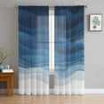 thumbnail image 1 of Navy Blue Ombre Sheer Curtains 96 Inches Long 2 Panels Set, Window Sheer Curtains for Living Room/Bedroom, Modern Moire Gradient Watercolor Light Filtering Rod Pocket Curtain 52'' x 96'' x 2, 1 of 7